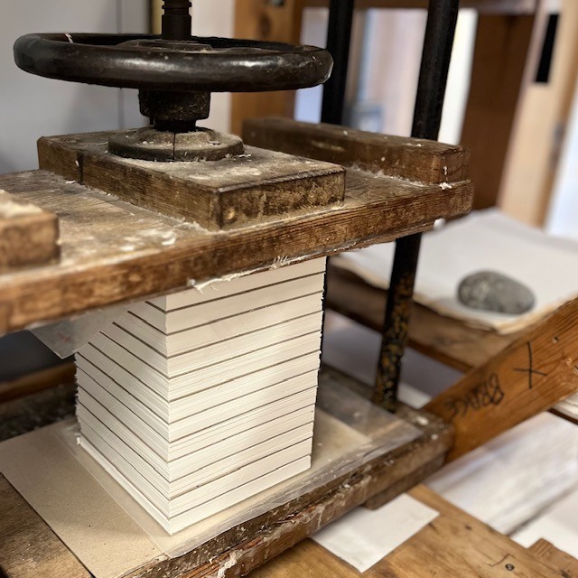 Plein air sketch books 15 x 15cm in press ready to be glued.